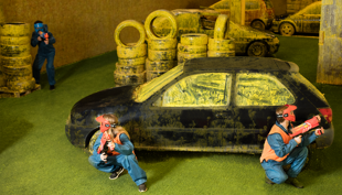 city paintball nerf action