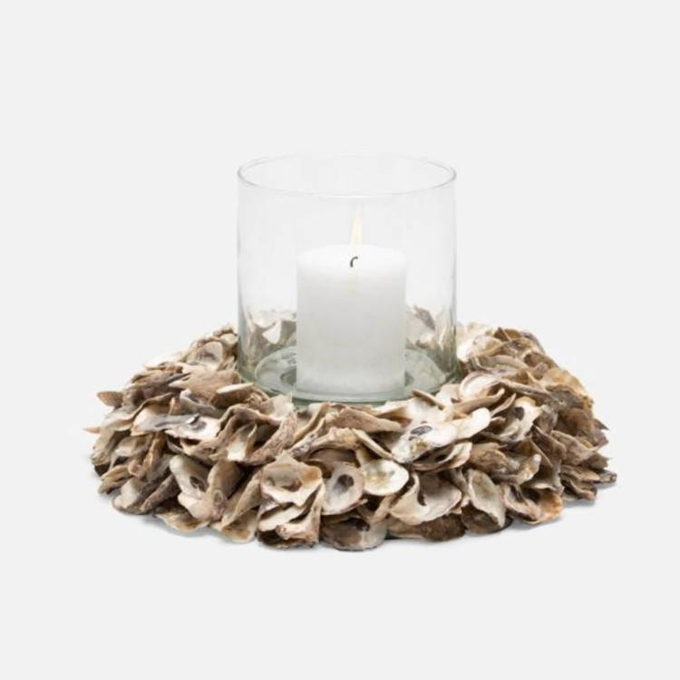Oyster Shell Candle Holder Column