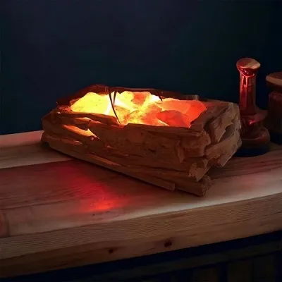 Salt Lamp - Driftwood Fire Box