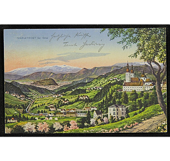  Graz
- Quelle Postkarte Basilika (Die Digitalisate können für wissenschaftliche und private, nicht-kommerzielle ebenso wie kommerzielle Zwecke frei verwendet werden): https://gams.uni-graz.at/o:gm.7832