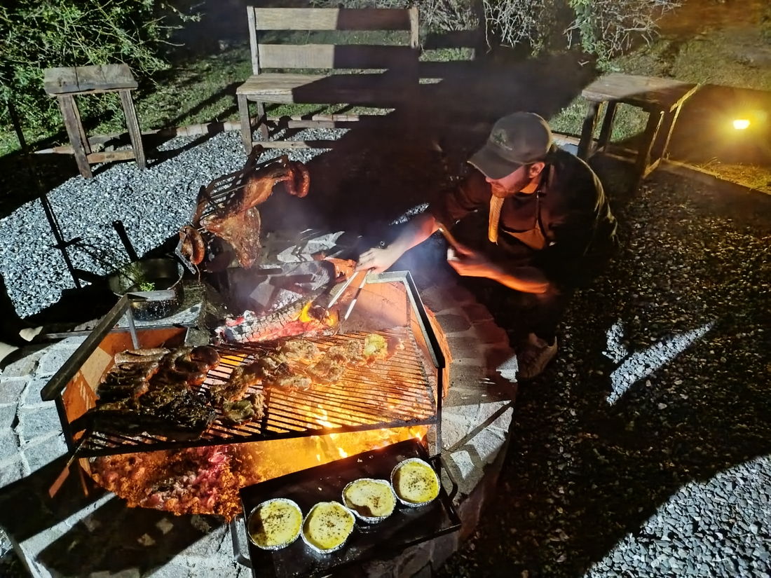 Traditional Argentine asado on the parrilla