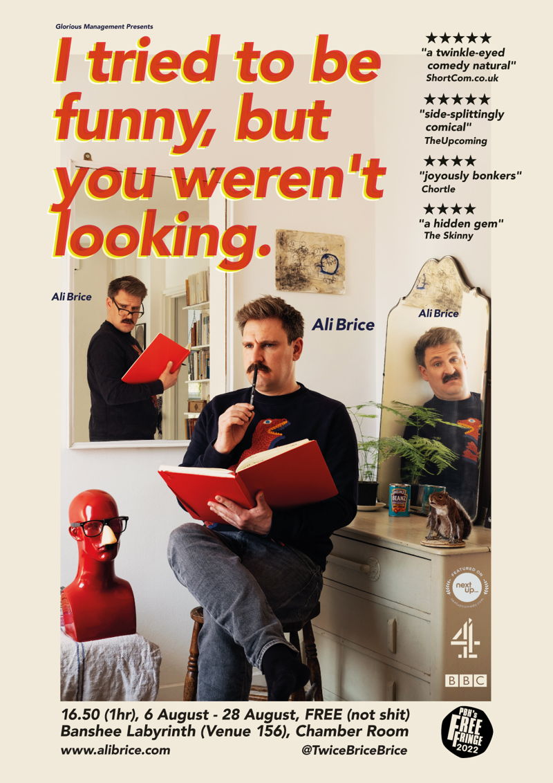 The poster for Ali Brice: I Tried To Be Funny, But You Weren't Looking