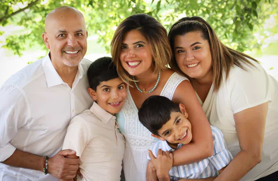 Franchise Owners of Primrose School Farima, Reza Kiki with their family