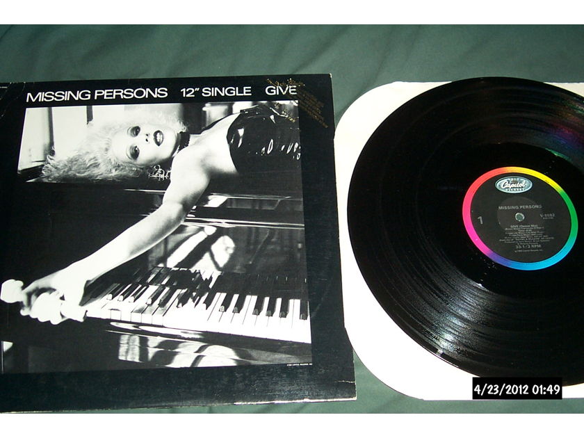 Missing Persons - Give/Clandestine People 12 Inch Vinyl Single  Capitol Label NM