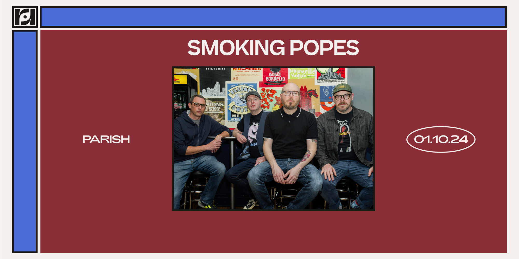 Resound Presents: Smoking Popes at Parish on 1/10 promotional image