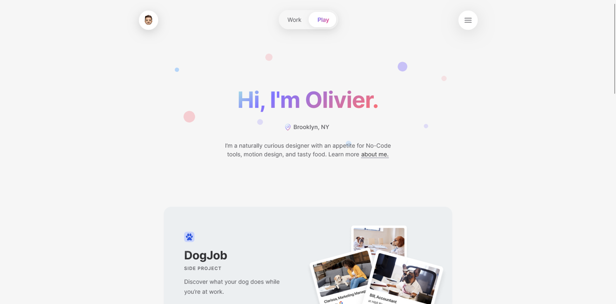 Screenshot of Olivier Ifrah, from the personal websites collection.