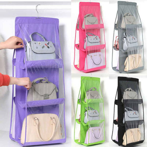 Foldable 3 level storage for handbag