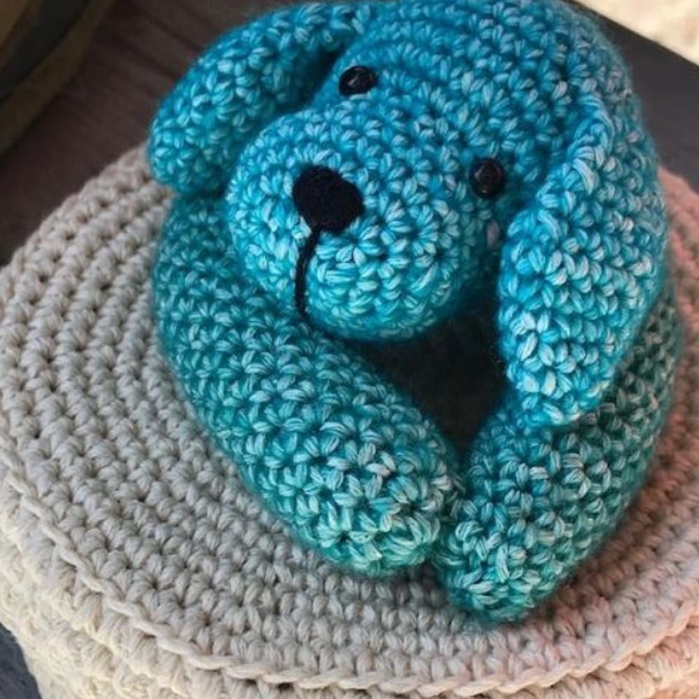 Crochet pattern box with Puppy