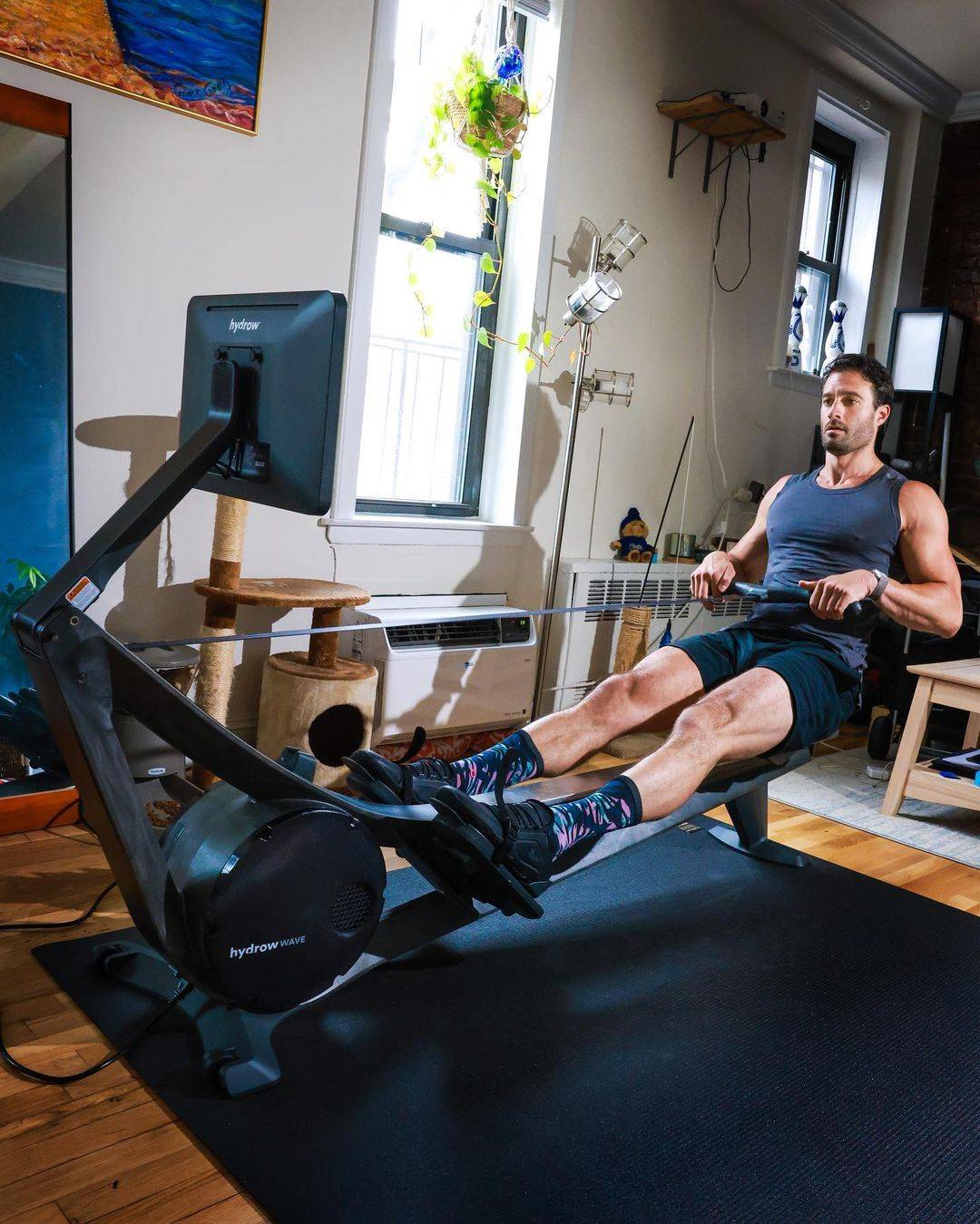 Hydrow rowing machine athlete