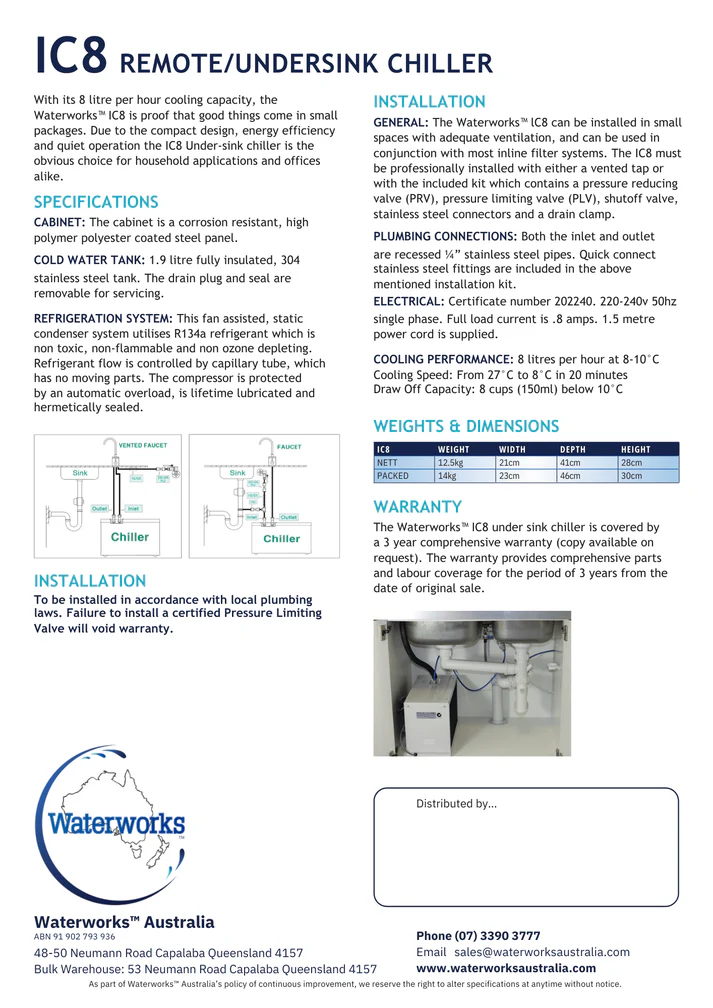 WATERWORKS™ - IC8 Under-sink or Remote Chiller - Image 4