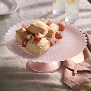 Scalloped Glass Cake Stand