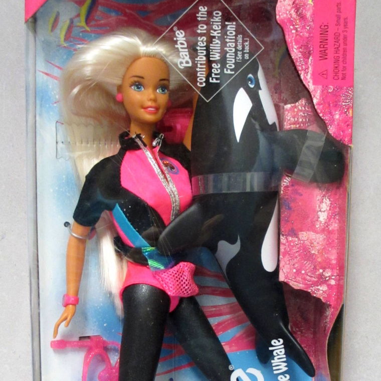 1996 Ocean Friends Barbie mit Orca virtueller Hose