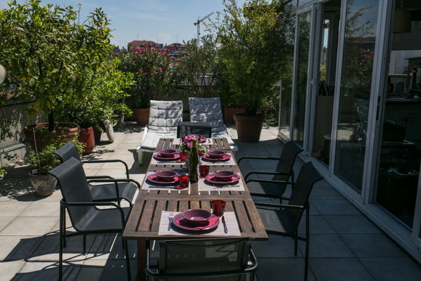A terrace dinner around the corner from Fondazione Prada