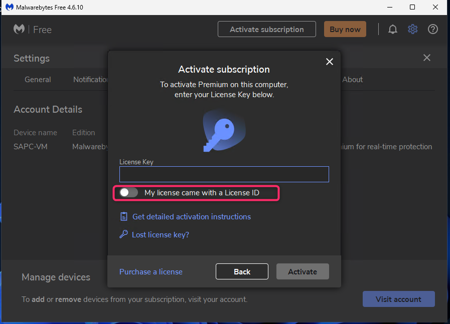 Install Malwarebytes With A License Key