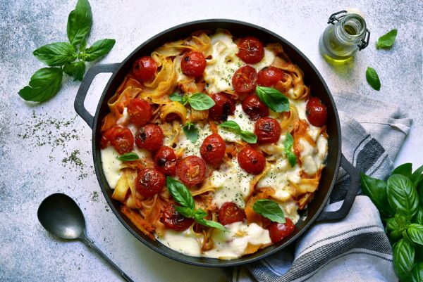 Photo of Pasta Primavera Skillet with Garlic Bread
