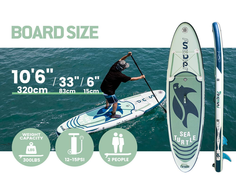 sea turtles 10'6" paddle board size