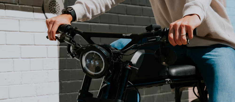 Close up of cruiser e-Bike front light