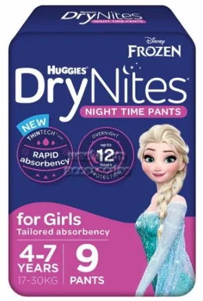 HUGGIES DryNites 4-7YR. 17-30KG Carton 27