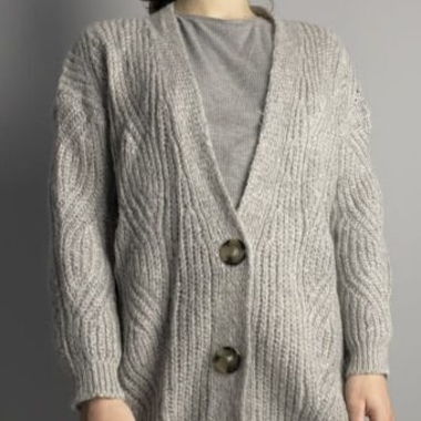 Massimo Dutti Mohair Cardigan - Grey, Size S
