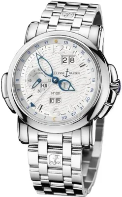Ulysse Nardin GMT +/- Perpetual Silver Dial White Gold Bracelet