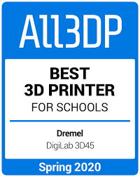 Image of All3DP award logo for Best 3D Printer for Schools