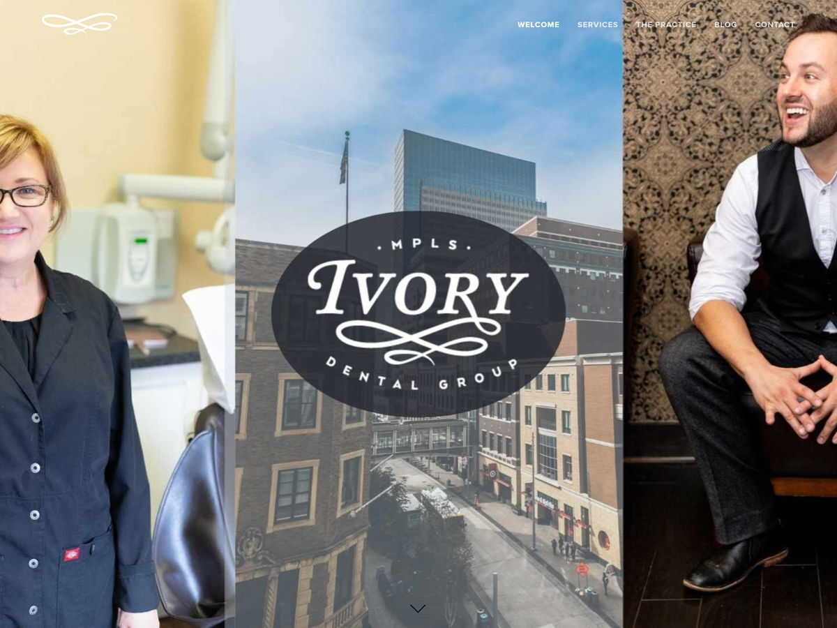Screenshot of The Ivory Dental Group, from the dentist websites collection.