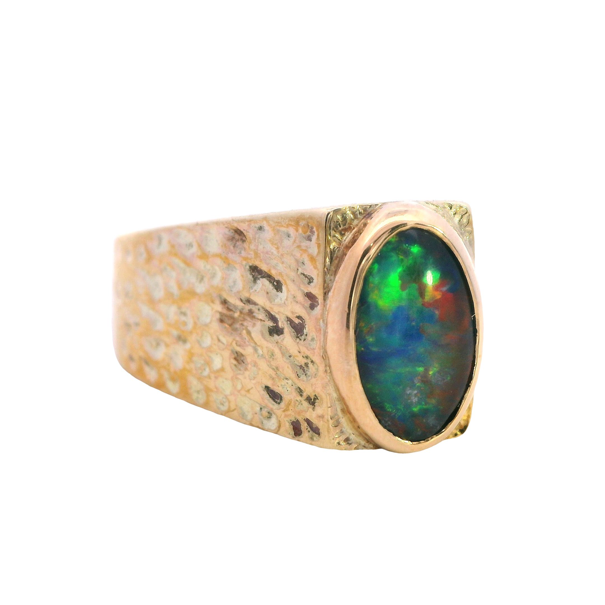 Opal Triplet Signet Ring - Image 2