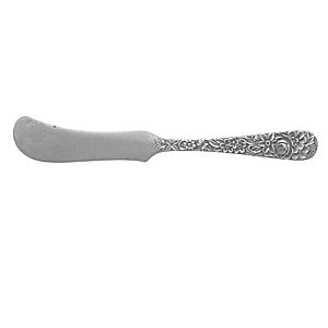 Flat Butter Spreader-Front and Back Design Repousse (Sterling, 1924, S.Kirk & Son, Inc.) by Kirk Stieff
