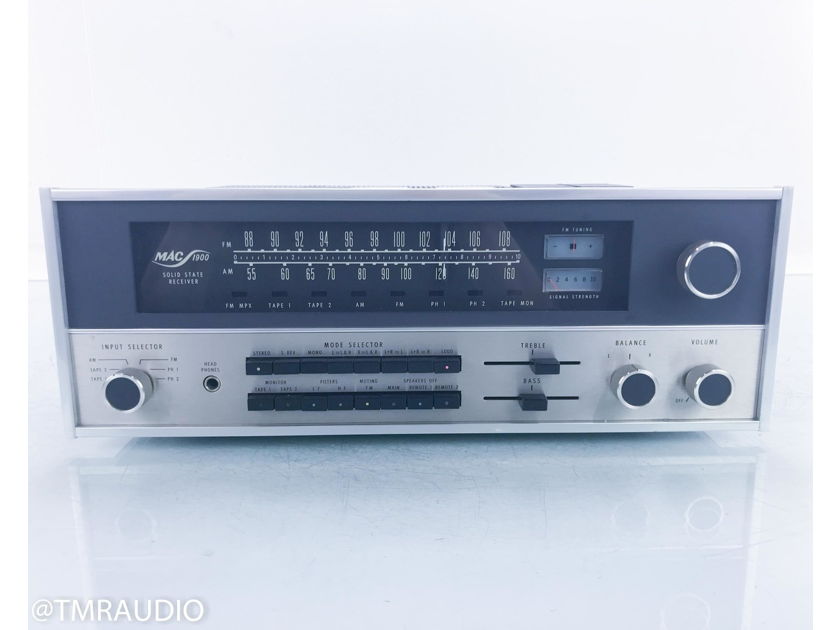McIntosh MAC1900 Vintage Stereo Receiver MAC-1900; MM Phono (16150)