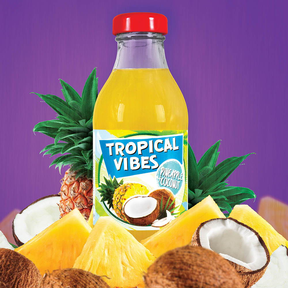 tropical vibes pineapple coconut drink