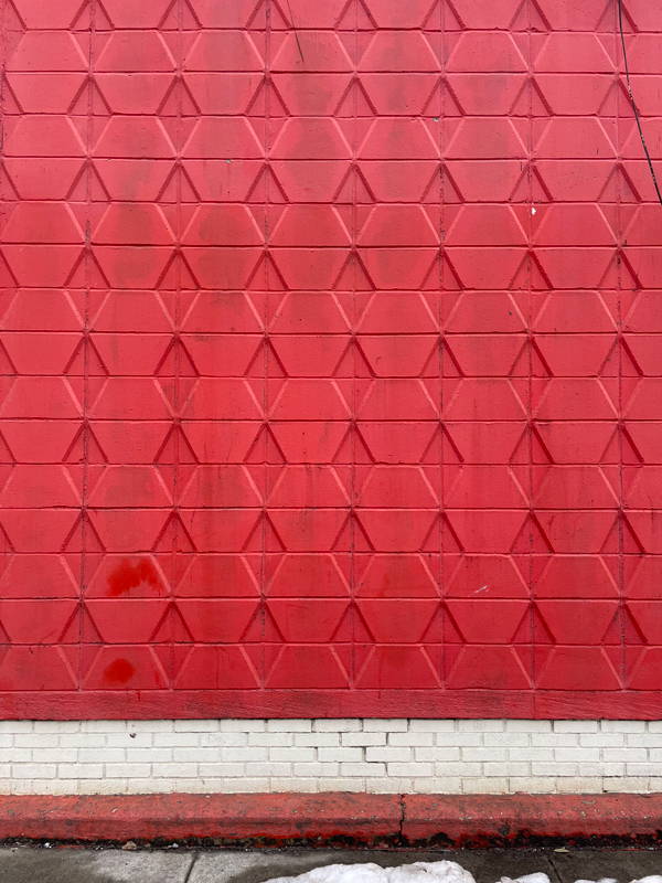 red pattern on wall