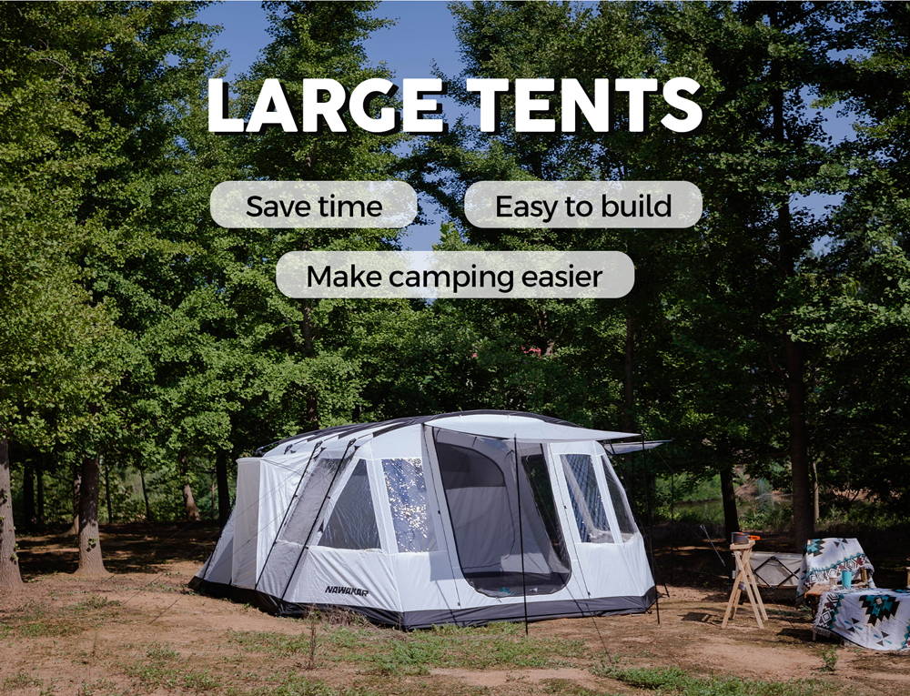 This large capacity camping tent can save you time on set-up and make camping easier
