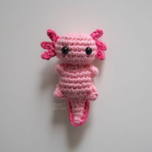 NO-SEW Axolotl-haaktutorial · Eenvoudig, snel en beginnersvriendelijk gratis Amigurumi-poppenpatroon!