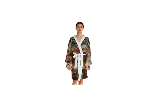 Artistic Long Sleeve Kimono Robe, Bohemian Lounge Wear feel comfortable and affordable - Image 3