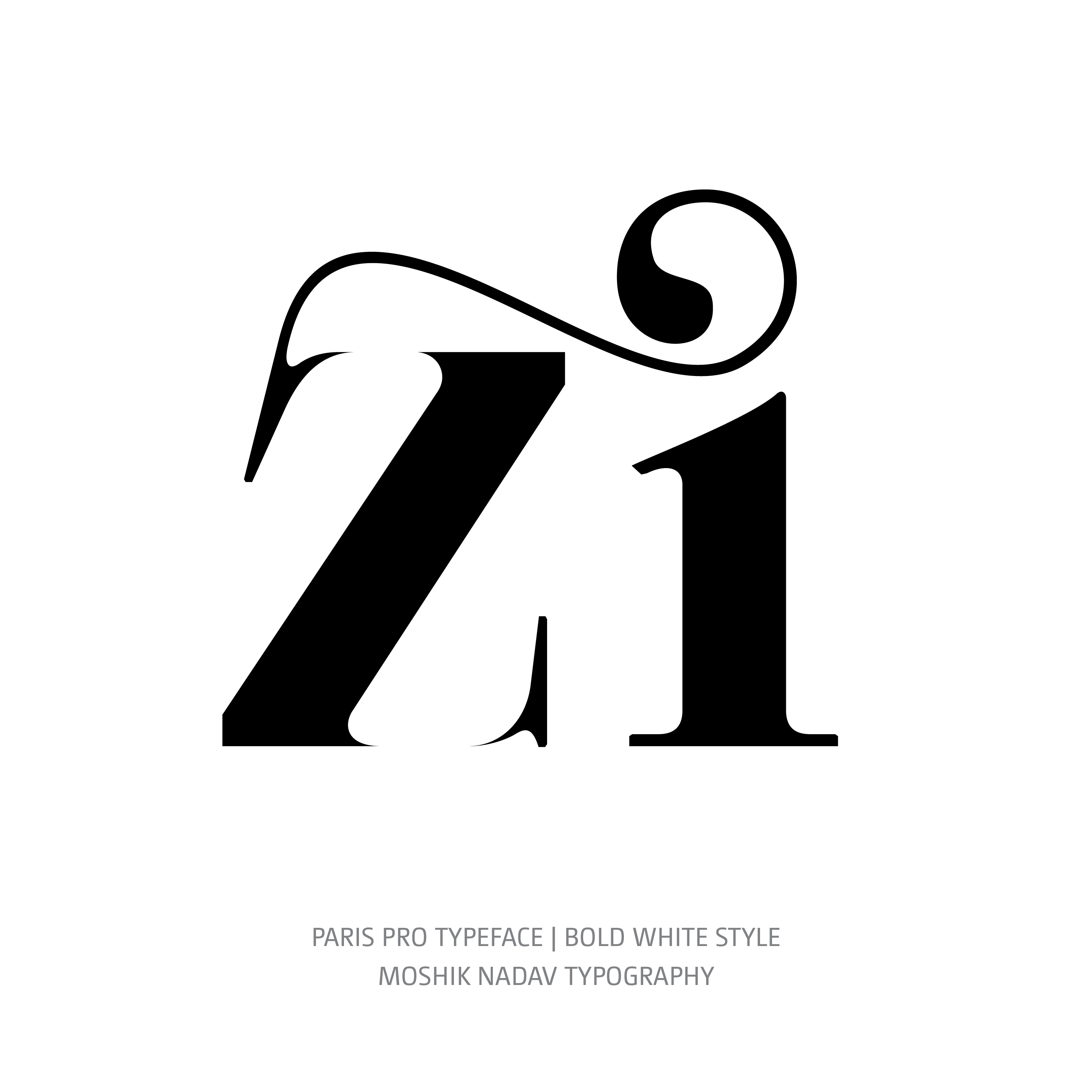 Paris Pro Typeface Bold White zi ligature glyph