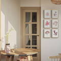 botanical art print gallery wall in kitchen. Set of 6 seaweed prints in kitchen 