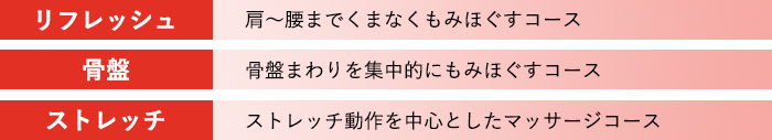 目的に合わせて選べる3つの「自動コース」