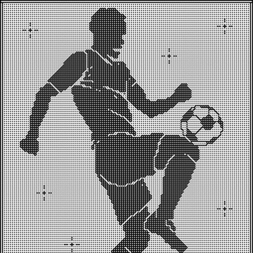 Decke für Fußballspieler – ineinandergreifende Häkeltechnik