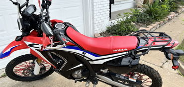 2017 HONDA CRF250L RALLY motorcycle for rent near Austin, TX
