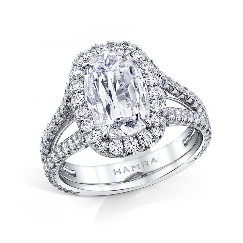 radiant cut diamond ring in platinum