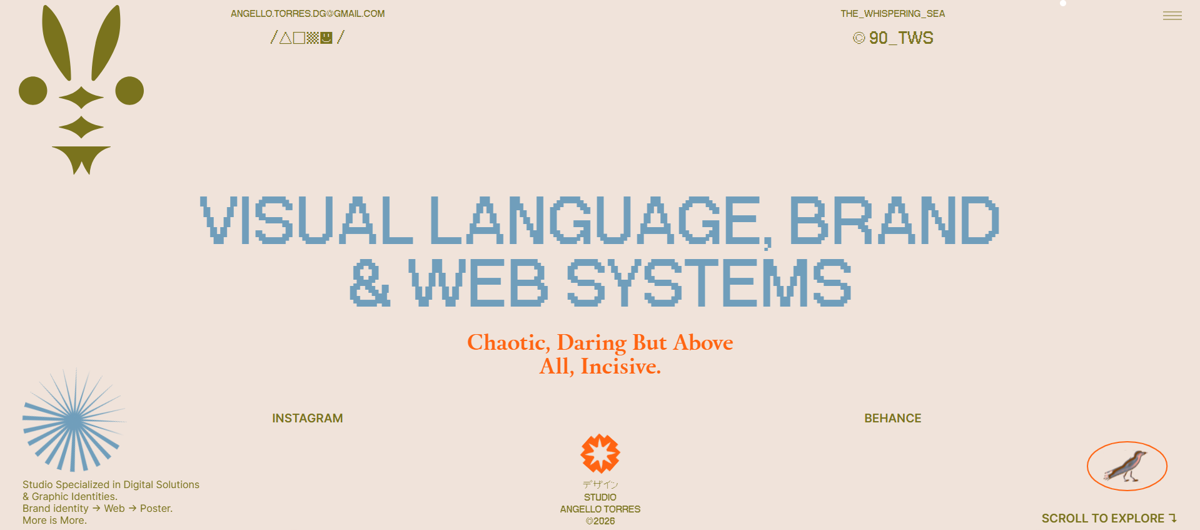 Screenshot of Angello Torres, from the wordpress websites collection.