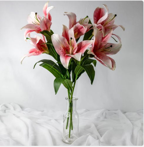 Pale Pink Oriental Lily - Realistic Artificial Flowers