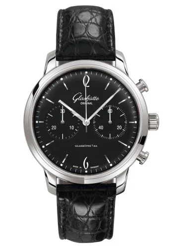 Sixties Chronograph Stainless Steel / Black / Alligator / Pin