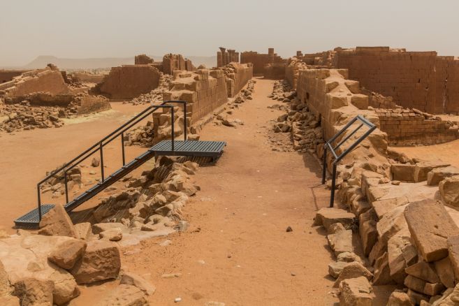 Ruins of the Great Enclosure of Musawwarat es-Sufra (Musawarat Al-Sufra) in Sudan