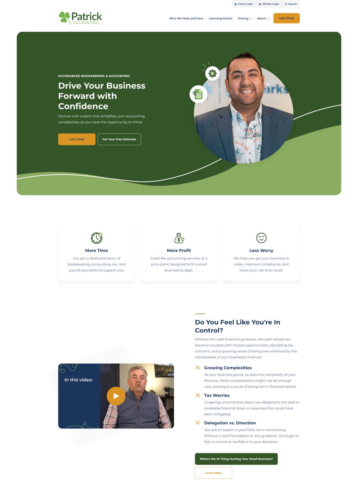 Screenshot of Patrick Accounting, from the accountant websites collection.