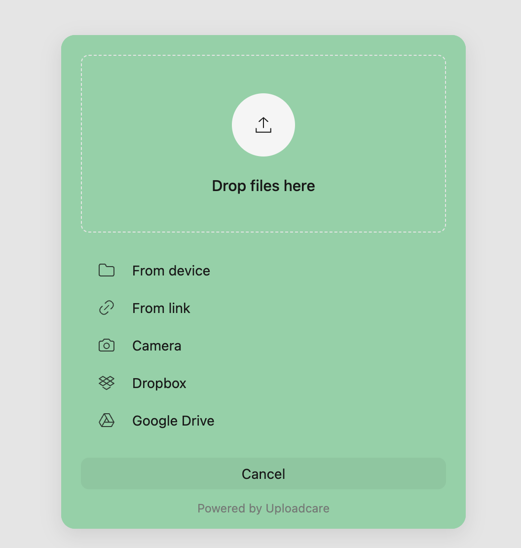 Custom CSS applied to the File Uploader using OKLCH color space