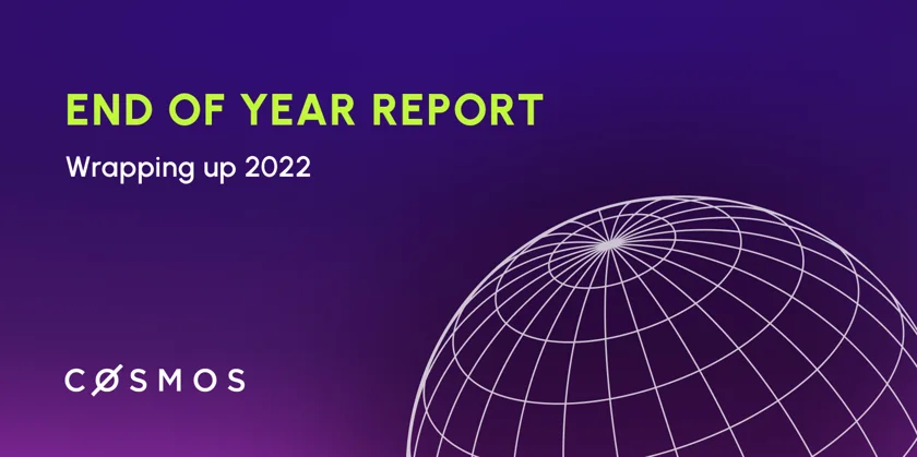 Picture which shows the cover of Cosmos' end of year report by Flagship FYI