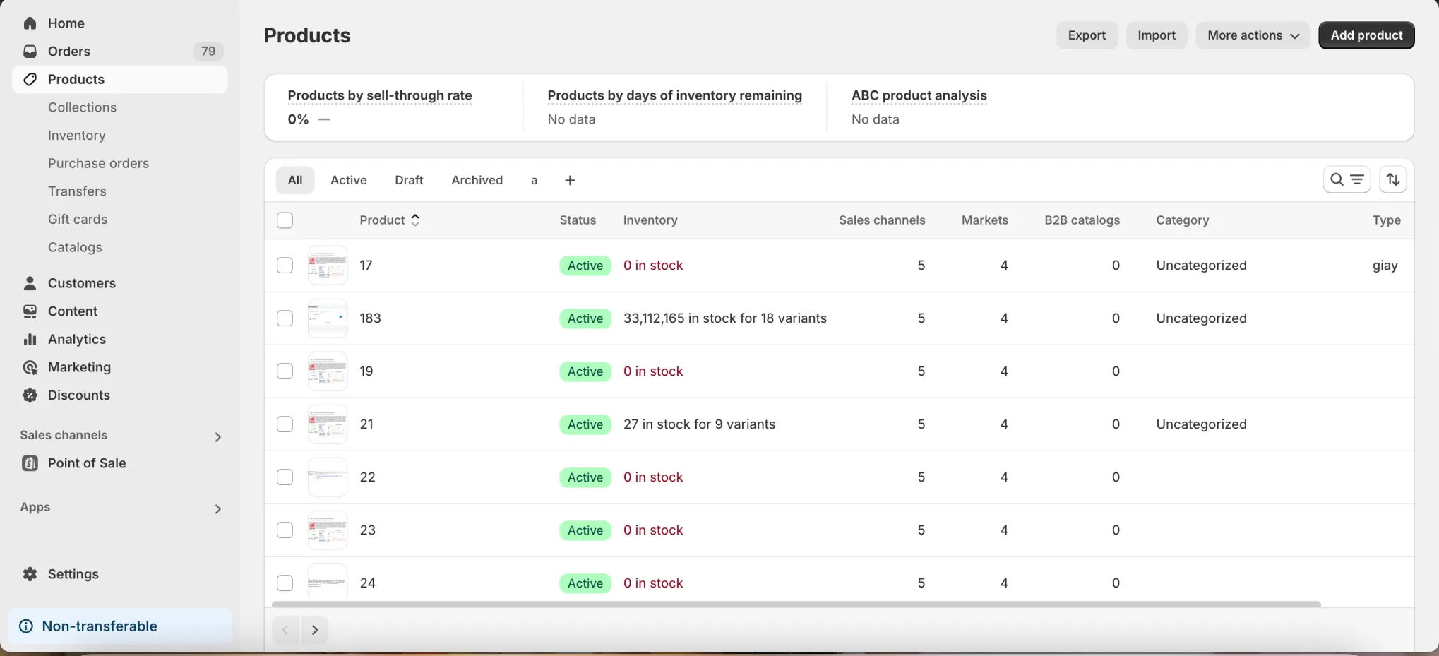 Product management in Shopify