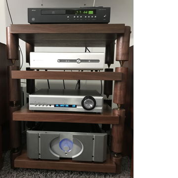 Timbernation- 4 Shelf Walnut Stack Rack with 4 Round  P...