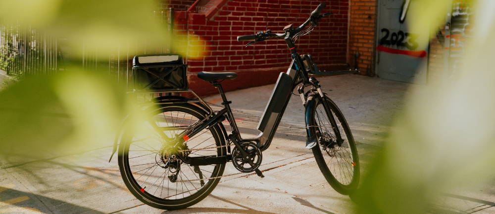E-bike parked up outside